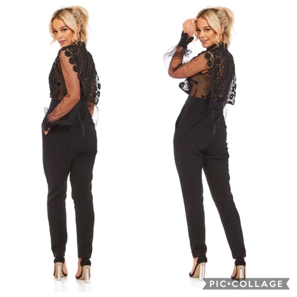 Self Portrait Ballon Sleeve Jumpsuit - Picture 2 of 7